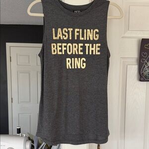 Modern Lux Charcoal Tank with Gold Graphic - 'Last Fling Before The Ring'